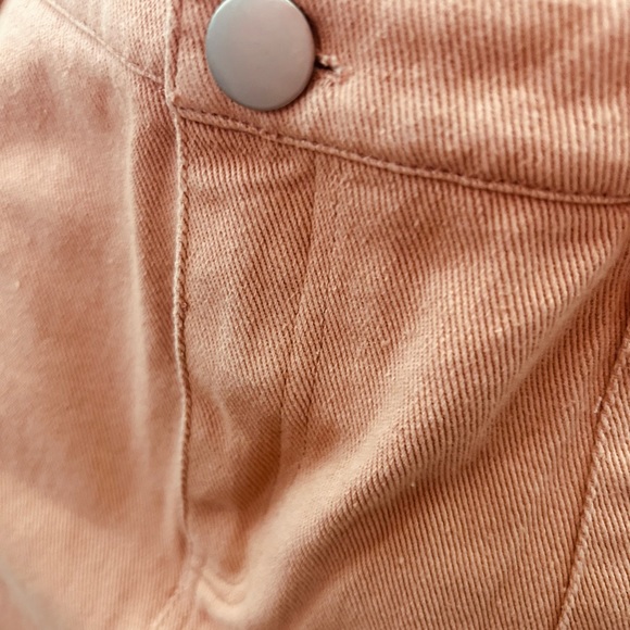 VERY J JUNIOR PINK DENIM SKIRT WITH FRIDGE BOTTOM DBL FRONT POCKET - Picture 7 of 12